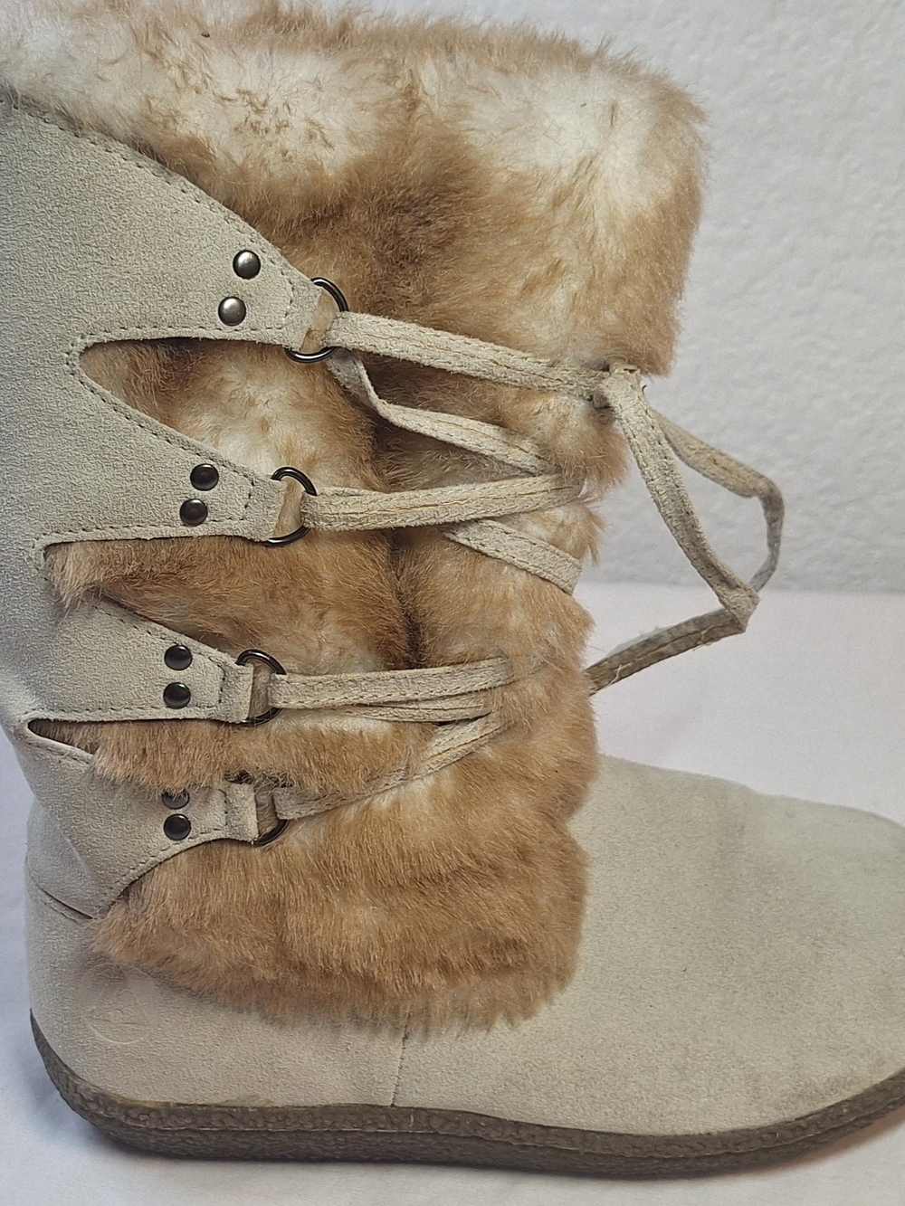 Airwalk Faux Fur Winter Boots Suede Mid-Calf - Size 6
